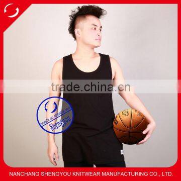 Custom wholesale 100% cotton mens gym singlets