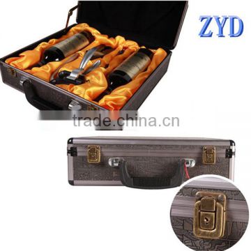 aluminum wine carrying case, portable wine carrier, wine case ZYD-0723