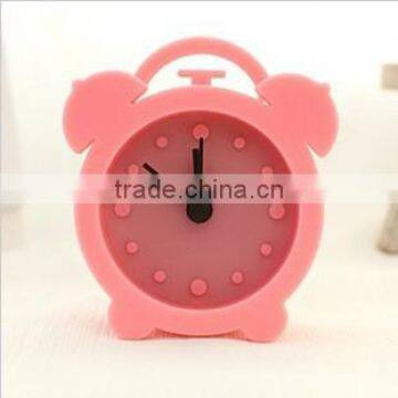 Pink candy color silicone beep alarm clock