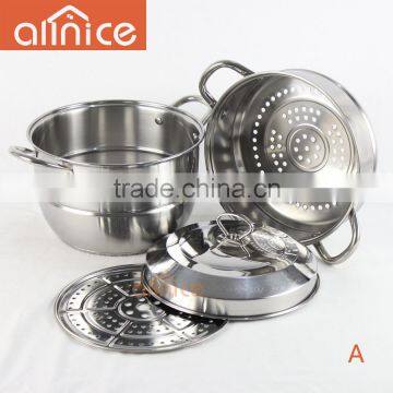 Allinice-Professional 18/0 Stainless-steel 15-qt.steamer Pot Set Passed FDA LFGB With Steel Cover and SS Handle&knob photo-3