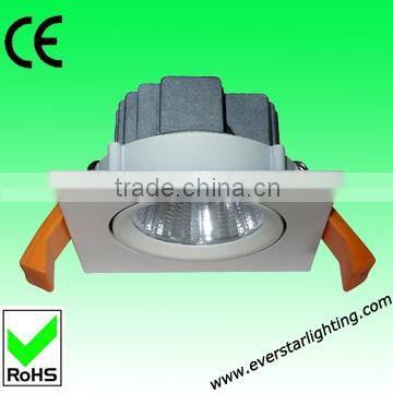 2015 New Hot Square Aluminium Body 230V 5W RA > 80 210 Luminous 38 Degree 1 Pc Cob Led Downlight