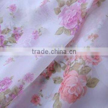 Polyester voile print curtain fabric