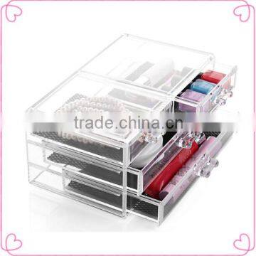 wholesale acrylic makeup organizer with drawers,tabletop spinning cosmetic organizer