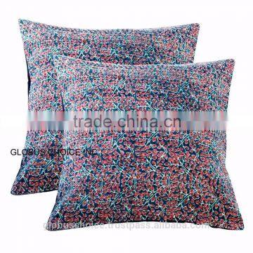 Pillow Mandala Kantha Multifloral Ethnic Throw Cushion Cover