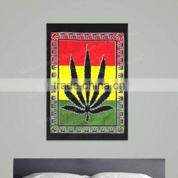 Big Hemp Leaf Rasta Color Tapestry