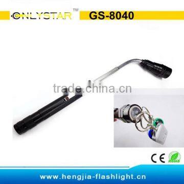 GS-8040 Aluminium Best Flexible Light 3 LED Pick up Flashlight With Magnet