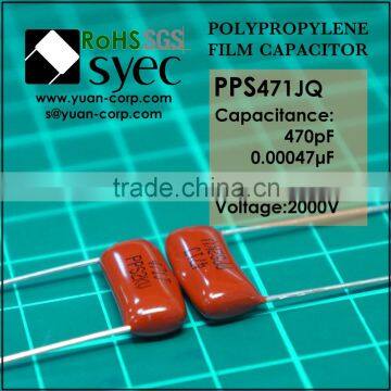 Taiwan 471J 2KV Polypropylene Film Capacitor High Voltage Capacitor photo-3
