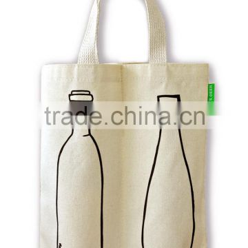 hot sale wine canvas shopping bag with custom printing