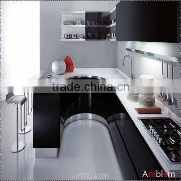 Black lacquer kitchen cabinets