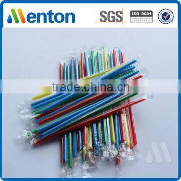 Yiwu Mengte new design colorful plastic thick juice box straw wrap film