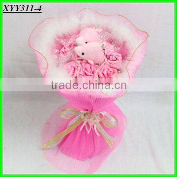 2013 hots sale pink plush toy bouquet