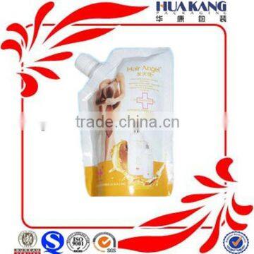 Heat seal pack new design hair angel spout stand up bag