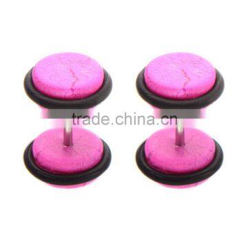 Fushia Crackle Acrylic Faux Plug