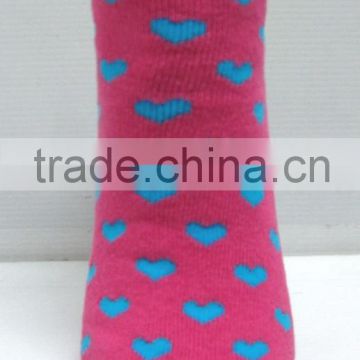 Blue Hearts terry padding ankle socks