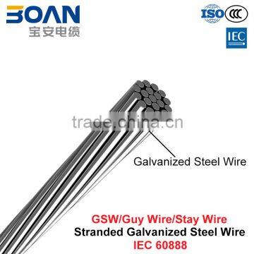 GSW, Guy Wire, Stay Wire, Zinc-Coated Steel Wire (IEC 60888)