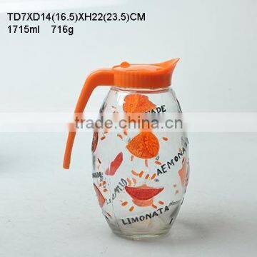 Homeware Glass Juice Jar With Decorative Decal