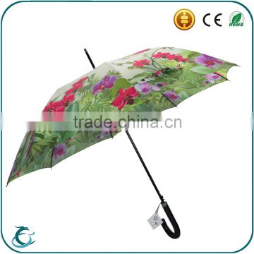 China supplier customize beautiful design straight umbrella for lady