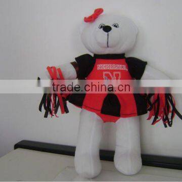 35cm novel and cute stuffed plush cheerleading teddy bear toy