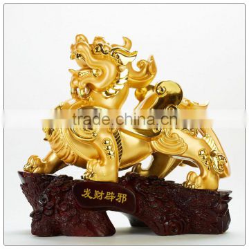 24k Golden color decortation Resin Pi Sou , fengshui pixiu statue hot sales