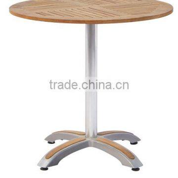 New fashion design outdoor wooden table with alumninum frame