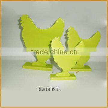 green color ceramic cock for easter decoration porcelain cock