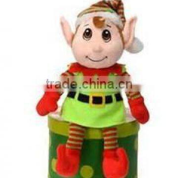 Custom plush carton elf doll for kid's gift/Plush elf doll for kids Christmas gifts stuffed Christmas doll/dancing elf doll