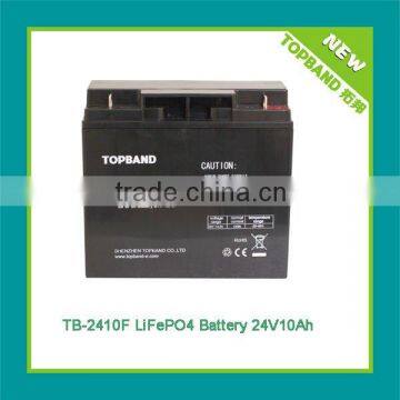 High performance 24v 10ah lifepo4 battery pack