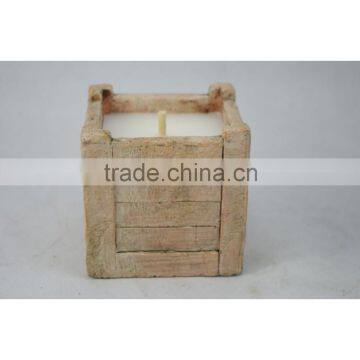 white unscented cement candle 110D x110H