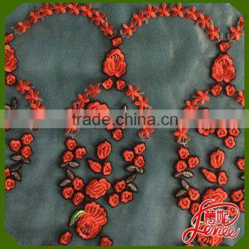 FLORAL STYLE CORD EMBROIDERY FABRIC WITH WHOLESALE PRICE