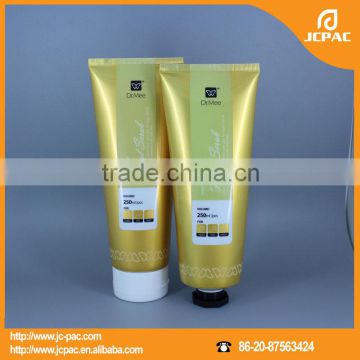 Aluminium Golden Cosmetic Plastic Packaging Tube with Flat Cap