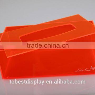 handmade excellent shenzhen factory neon colored acrylic box/acrylic tissue box/acrylic napkin box