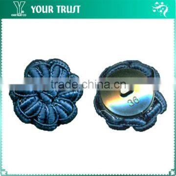 27MM Dark Blue Cotton Cord Cover Plastic Shank Sewing Button