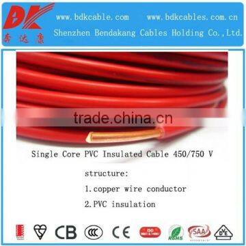 450v 750v Electric Cable Size 2.5mm Single Core Electrical Cables Pvc Insulated Single Core 1.5mm2 Solid Copper Cable photo-4