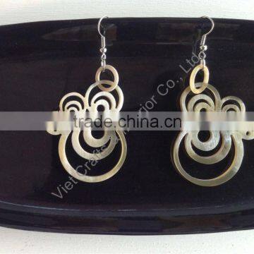 Buffalo horn carved earring