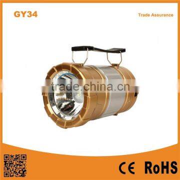 GY34 Portable Led Rechargeable Solar Powered Camping Lanterns Tent Lamps With Mobile Phone Charger
