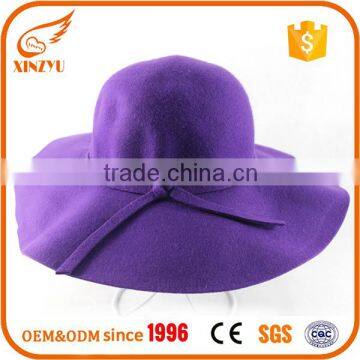 Wholesale blank wool crushable felt hat wide brim purple fedora hat                        
                                                                                Supplier's Choice