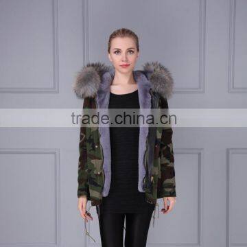 UK design faux fur winter coat hooded faux fur camouflage jacket                        
                                                                                Supplier's Choice