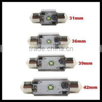 Festoon C ree 31MM / 36MM /39MM/41MM 1W Car LED Bulbs Interior Dome Festoon Lights White 12v