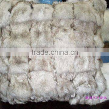 Fantastic Design Customized Silver Fox Fur Pillow Case Fancy Fox Head Fur Pillows/2016 Fashion Luxurious Real Fox Fur photo-3