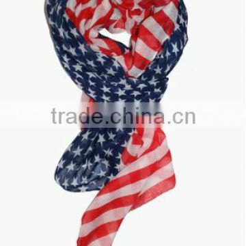 Red, White and Blue, Patriotic American Flag Scarf