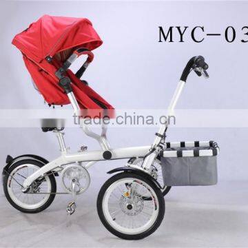 Mother and Baby Bike Stroller 3 Wheel Good Baby Stroller photo-6