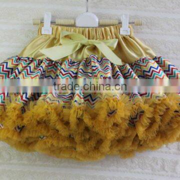 Wholesale Cheap Pettiskirts Yellow Chevron Baby Girl Ruffle Tutu Pettiskirt