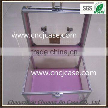 China promotion fashion craft smll pink aluminum cosmetic case