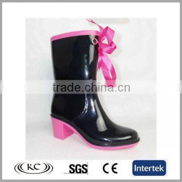 popular china black lace up wholesale high heel boots
