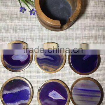 Natural agate cup/plate coasters for wholesale