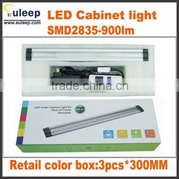 Retail LED Cabinet Light,Linkable Under Cabinet Light With RF Dimmable Switch,Aluminum,900mm,12w