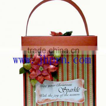 flower christmas gift box with handle