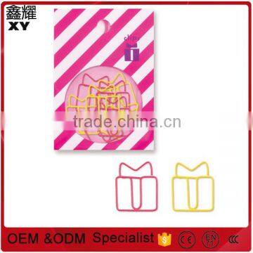 Wholesale price Promotional gifts custom colorful present shape paper clip with paper box