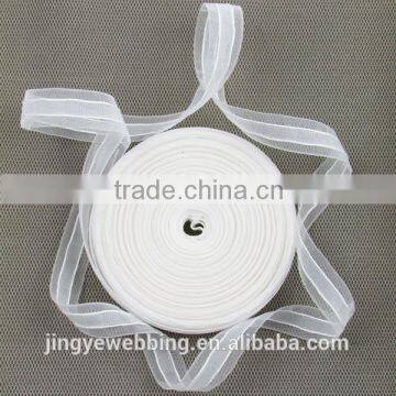 custom transparent webbing nylon plain organza ribbon