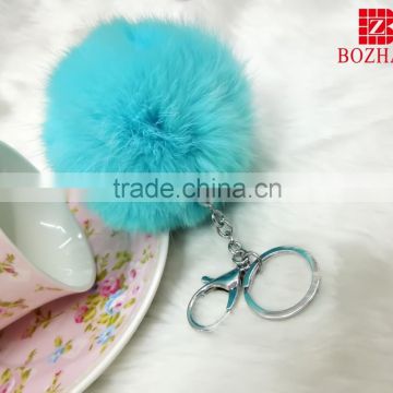 Cute pom pom handbag accessories key holder for gift